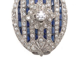 Platinum 2 Carat Diamond and Lab-Created Sapphire Deco Pendant Necklace (#J6378)