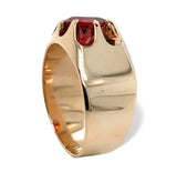 10k Rose Gold 1.71ct Genuine Natural Garnet Men's Ring Belcher Size 7.25 #J7212
