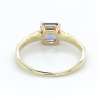 14k Gold 1.44 Carat Asscher Cut Ceylon Genuine Natural Sapphire Ring (#J6805)