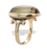 10k Yellow Gold Banded Genuine Natural Agate Ring Size 5 Jewelry (#J7271)