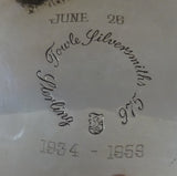 Towle Sterling Silver Punch Bowl and Cups with Turquoise Enamel 9pc set (#1392)