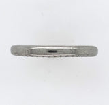 18k White Gold Band with Chevron Hand Engraving Size 5 Jewelry (#J5989)