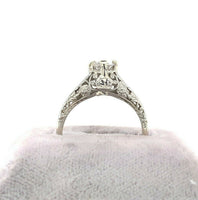 14k Gold Art Deco .37ct Genuine Natural Diamond Filigree Engagement Ring #J5445