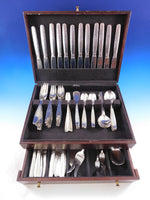 Swedish Modern by Allan Adler Sterling Silver Flatware Set Hammered 114 pcs