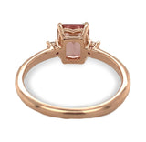 14k Rose Gold 1.60 Carat Pink Genuine Natural Tourmaline Diamond Ring (#J7535)