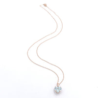 14k Rose Gold 1.73 Carat Heart Shape Genuine Natural Aquamarine Pendant (#J6728)