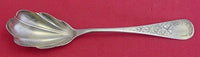 Antique Lily Engraved by Whiting Sterling Silver Sugar Spoon Shell 5 3/4"