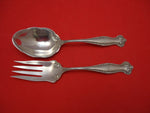 Canterbury by Towle Sterling Silver Salad Serving Set Two Piece Beaded 8 7/8"