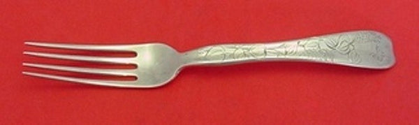 Lap Over Edge Acid Etched by Tiffany & Co. Sterling Regular Fork w/Floral Design