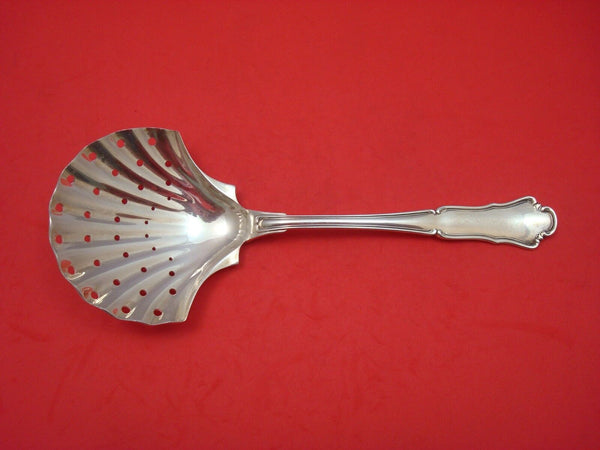 Savoy by Buccellati Italy Sterling Berry Spoon / Ice Spoon Shell Pierced 8 3/4"