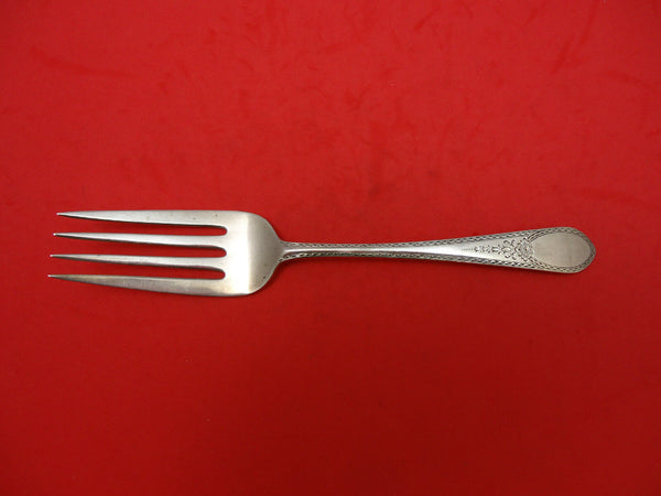 Early American Engraved by Lunt Sterling Silver Cold Meat Fork 8" Serving