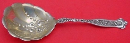 Dresden by Whiting Sterling Silver Berry Spoon GW Fancy Ruffled Edge 7 3/4"
