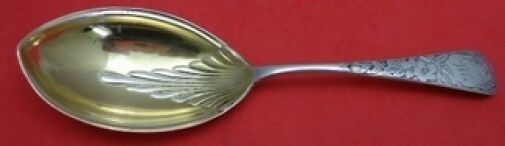 Clematis by Gorham Sterling Silver Berry Spoon Gold Washed Serving Heirloom