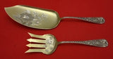 Earle by Frank Smith Sterling Silver Fish Set Bright-Cut 2pc Gold Washed
