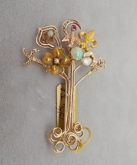 14K & 10K Gold Victorian Stick Pin Collection Brooch (#J636)