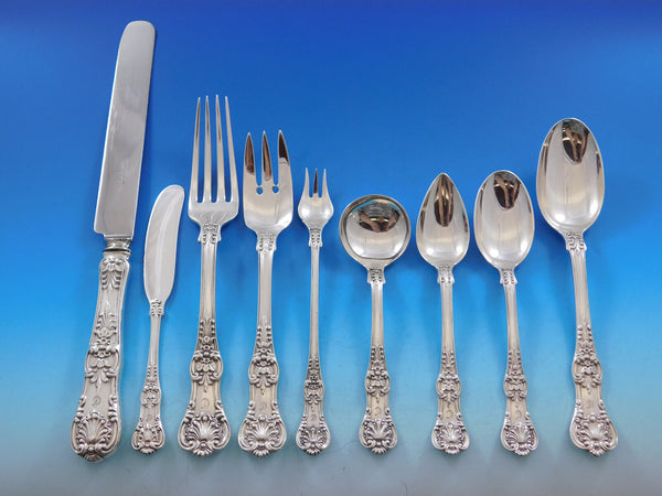 English King by Tiffany Sterling Silver Flatware Set Service 57pcs Dinner C Mono