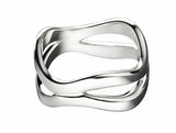 Rivage Christofle France Sterling Silver Wave Ring Modern New