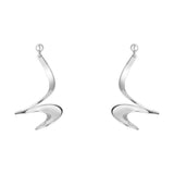 Mobius by Georg Jensen Sterling Silver Earrings Drop Swirl - New