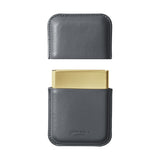 Shades by Georg Jensen PVD, Stainless Steel & Leather Business Card Holder - New