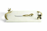 Michael Aram - Black Iris Large Cheese Board with Knife New in Box - 111208