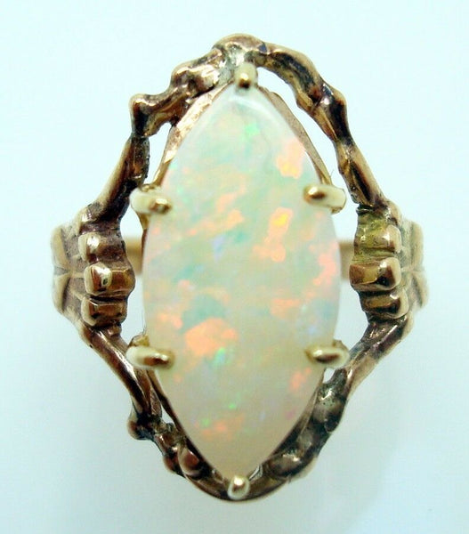 Luxurious 1.92ct Marquise Genuine Natural Opal Ring (#J444)