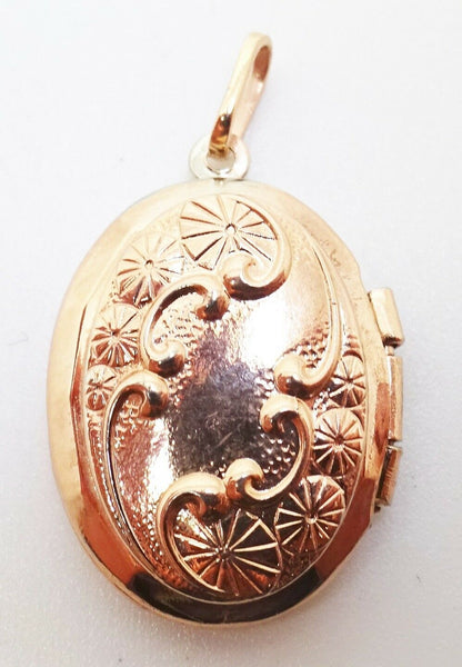 12K Rose Gold Filled Oval Locket (#J3152)