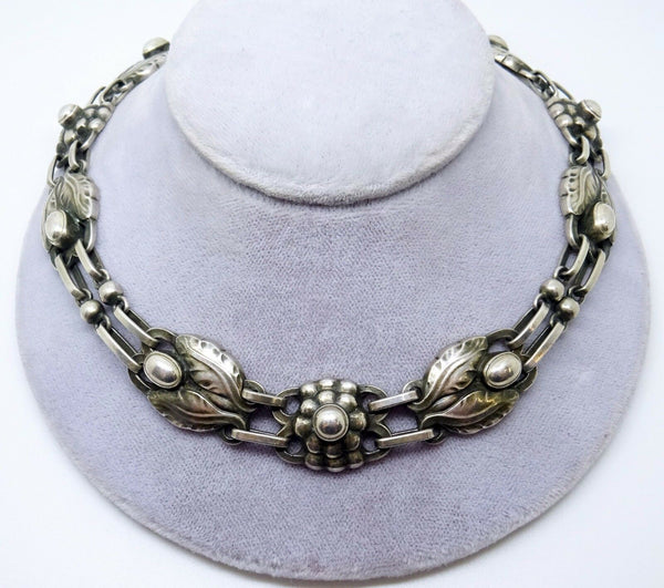 Georg Jensen Sterling Necklace #1 with Leaves and Berries (#J3333)