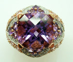 Laura Ramsey Genuine Natural Amethyst and Pink Sapphire Ring Fine Jewelry #C608