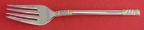Aegean Weave Gold by Wallace Sterling Silver Cold Meat Fork 8 1/2" Serving