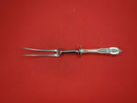 Rose Point by Wallace Sterling Silver Roast Carving Fork 10 1/2"