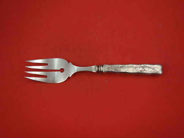 Lap Over Edge Acid Etched by Tiffany Sterling Silver Buffet Fork HHWS w/ Cicadas