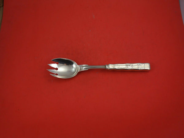 Lap Over Edge Acid Etched by Tiffany Sterling Silver Salad Serving Spoon 9 3/4"