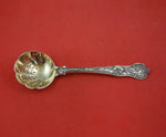 Stag Hunt English Sterling Silver Pea Spoon Gold Washed 8 1/2" Serving Heirloom
