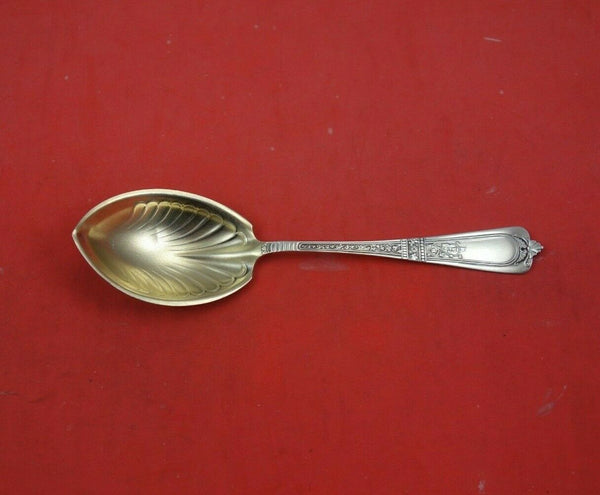Domestic by Gorham Sterling Silver Sugar Spoon Gold Washed Fluted 6" Serving