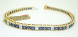 Gold Sapphire Bracelet with 15 Carats of Genuine Natural Blue Sapphires (#J480)