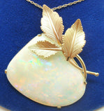 14K Gold Huge Custom 26.5ct Genuine Natural Opal Pendant (#J2752)