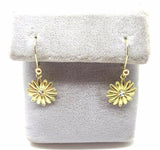 14k Yellow Gold Dangle Daisy Earrings (#J3696)