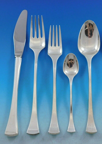 Kristine by Hans Hansen Danish Sterling Silver Flatware Set for 8 Service 41 pc