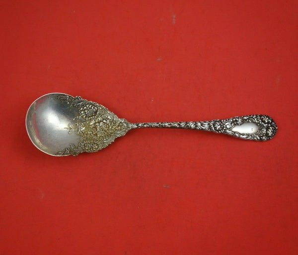 Chrysanthemum by Durgin Sterling Silver Berry Spoon 9" Serving Silverware