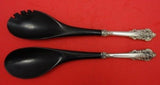 Grande Baroque by Wallace Sterling Silver Salad Serving Set w/ Ebony 2-pc HH 11"