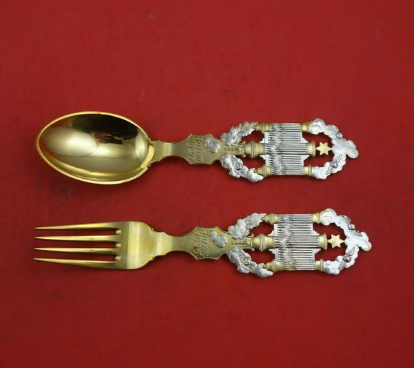 Christmas by A. Michelsen Sterling Silver Fork and Spoon Set 2pc 1926 Organ Pipe