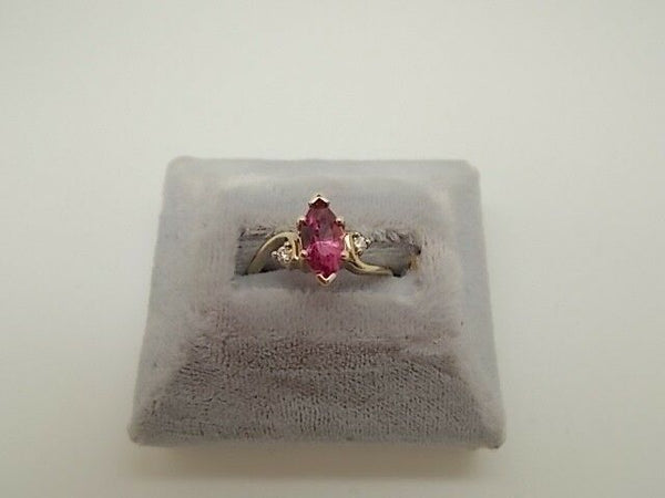 1ct Marquise Pink Genuine Natural Tourmaline Ring with Diamonds (#J214)