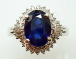 Platinum Ring with 1.42ct Blue Genuine Natural Sapphire (#J487) with Report