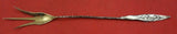 Lily of the Valley by Whiting Sterling Silver Lettuce Fork Gold Wash  9"