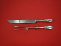 Rose Point by Wallace Sterling Silver Roast Carving Set 2pc