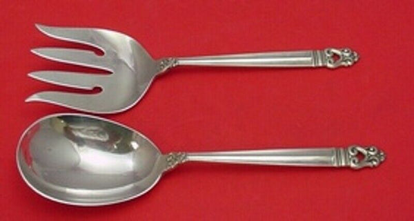 Royal Danish by International Sterling Salad Serving Set All Sterling 10"