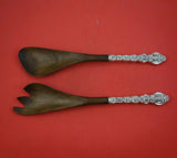 King Louis by International Sterling Silver Salad Serving Set 2pc with Wood 12"