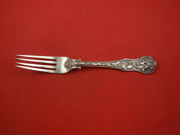 Stag Hunt by George Adams English Sterling Silver Dinner Fork w/ crest 8 3/8"