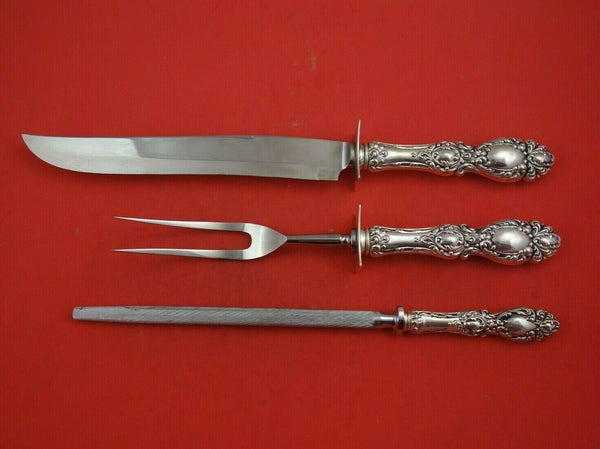 Lucerne by Wallace Sterling Silver Roast Carving Set 3pc HH WS Serving Heirloom