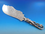 Dolphin by Shiebler Sterling Silver Ice Cream Slice FH AS Bright-Cut Flowers 13"